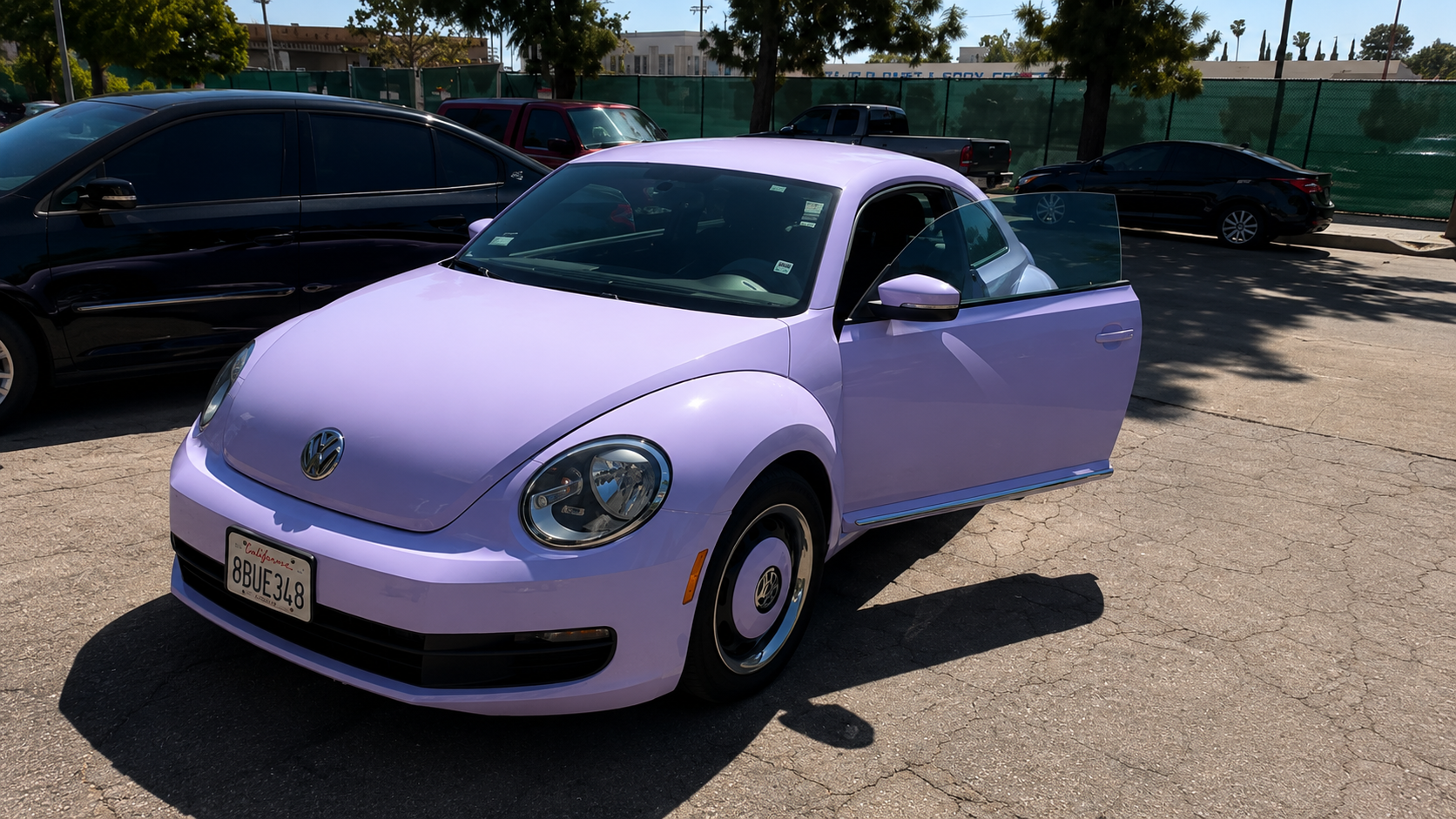 Satin Lavender Wrap — VW Beetle